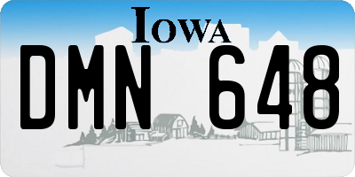 IA license plate DMN648