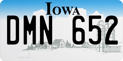 IA license plate DMN652