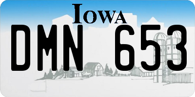 IA license plate DMN653