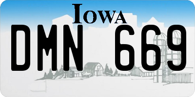 IA license plate DMN669