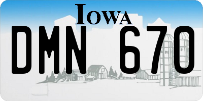 IA license plate DMN670