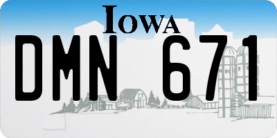 IA license plate DMN671