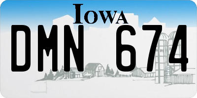 IA license plate DMN674