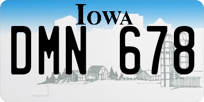 IA license plate DMN678