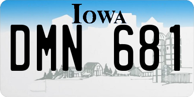 IA license plate DMN681