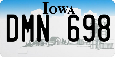 IA license plate DMN698