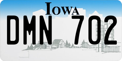 IA license plate DMN702