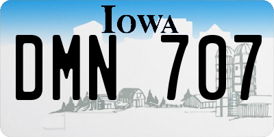 IA license plate DMN707