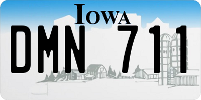 IA license plate DMN711
