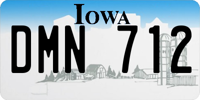 IA license plate DMN712