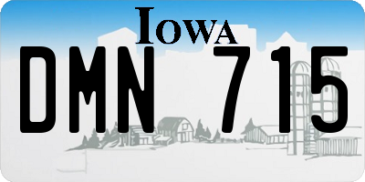 IA license plate DMN715