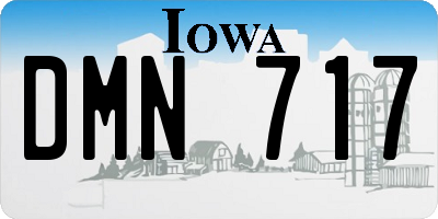 IA license plate DMN717