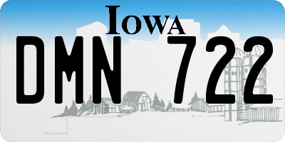 IA license plate DMN722