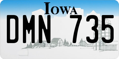 IA license plate DMN735
