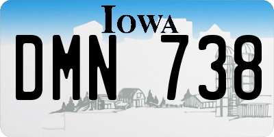 IA license plate DMN738