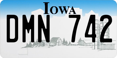 IA license plate DMN742