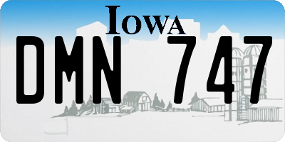 IA license plate DMN747