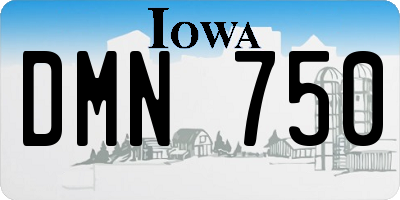 IA license plate DMN750