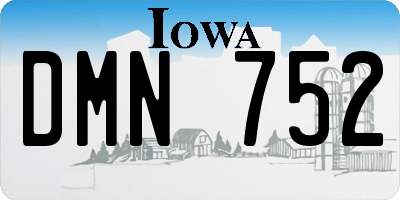 IA license plate DMN752