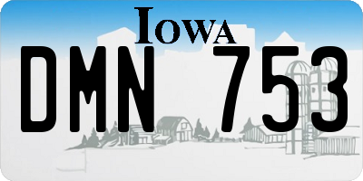 IA license plate DMN753