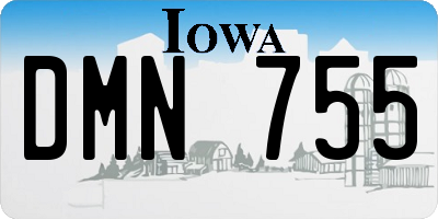IA license plate DMN755