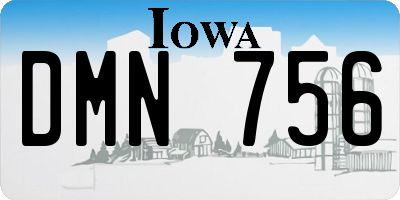 IA license plate DMN756
