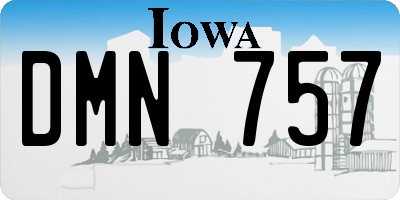 IA license plate DMN757