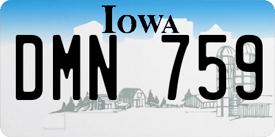 IA license plate DMN759