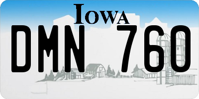 IA license plate DMN760
