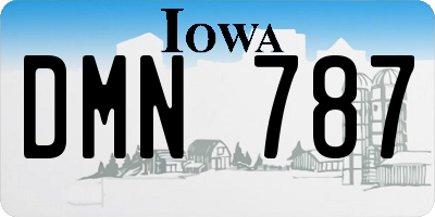 IA license plate DMN787