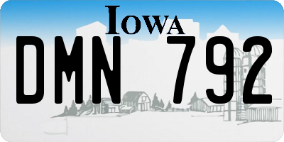 IA license plate DMN792