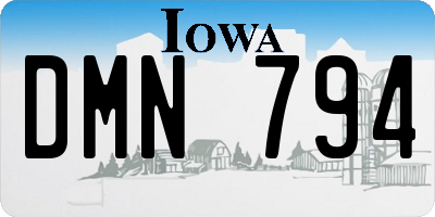 IA license plate DMN794
