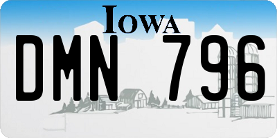 IA license plate DMN796