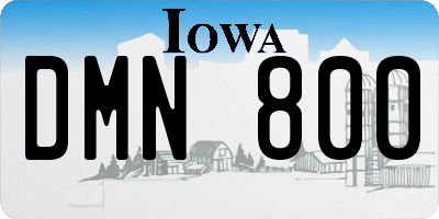IA license plate DMN800