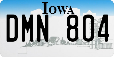 IA license plate DMN804