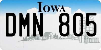 IA license plate DMN805