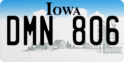 IA license plate DMN806