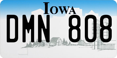 IA license plate DMN808