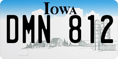 IA license plate DMN812