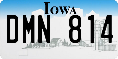 IA license plate DMN814