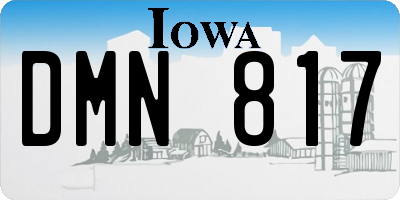 IA license plate DMN817
