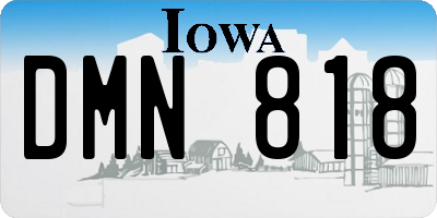 IA license plate DMN818