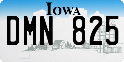 IA license plate DMN825