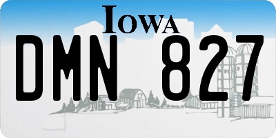 IA license plate DMN827