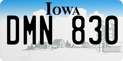 IA license plate DMN830