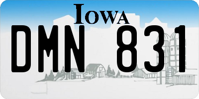 IA license plate DMN831