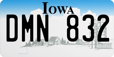 IA license plate DMN832