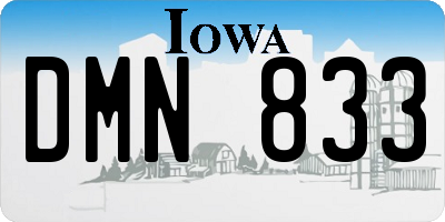 IA license plate DMN833