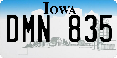 IA license plate DMN835