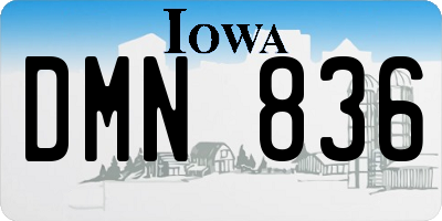 IA license plate DMN836
